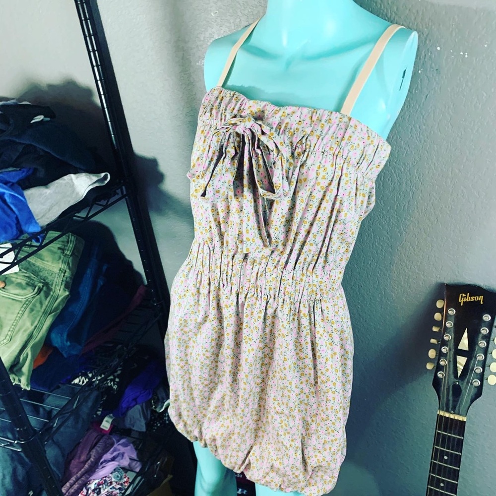 J. CREW gray Floral Retro Cotton Bubble Dress